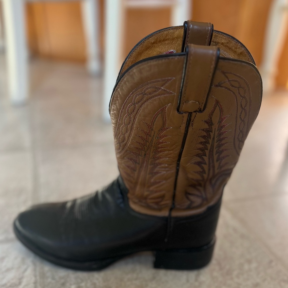 Tony Lama Cowboy Boots | Black & Tan Leather | Size ~10.5 Men’s | Western Rodeo - Picture 12 of 15